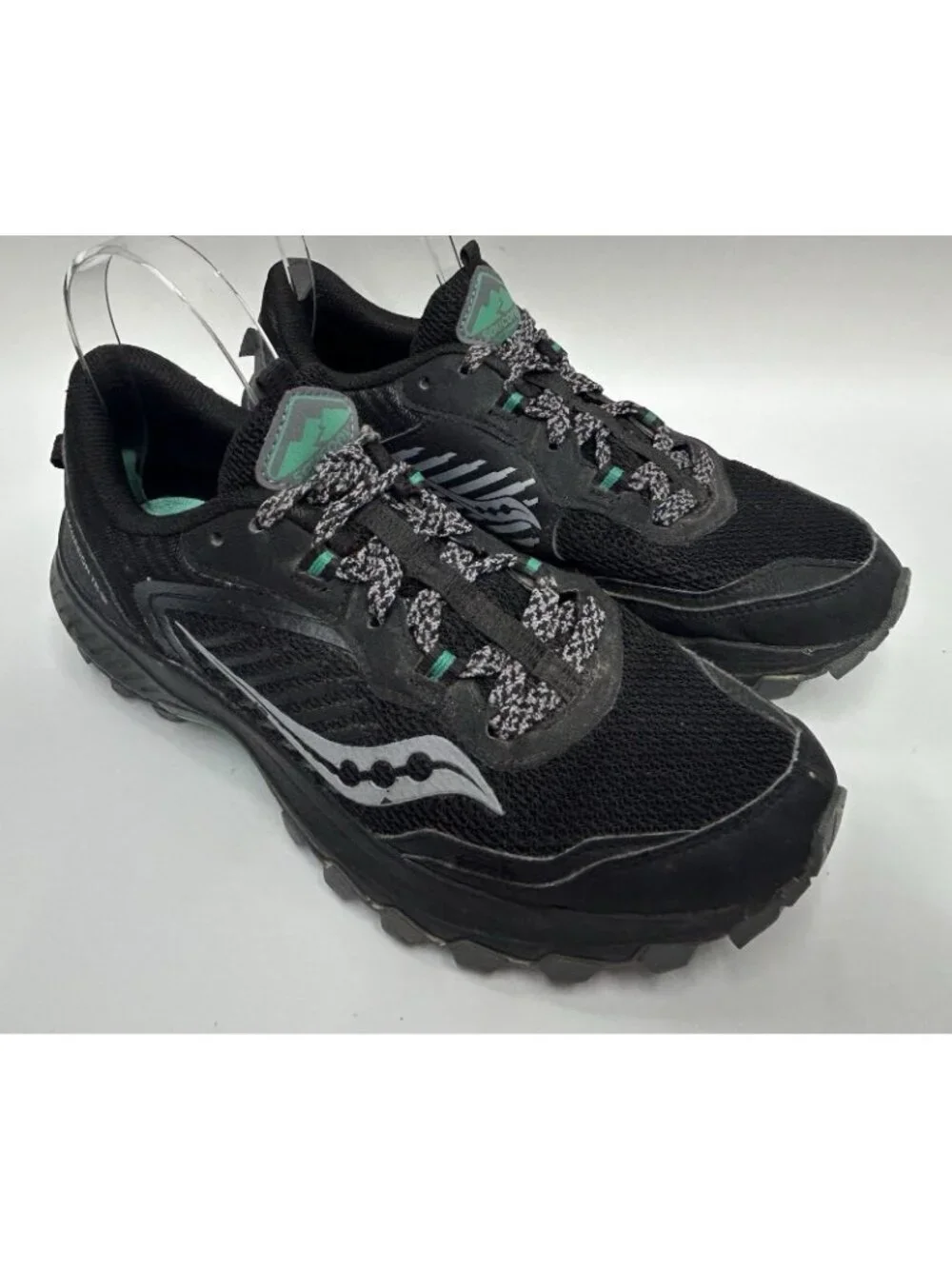 Saucony Excursion TR15 Trail Shoes Womens 9 Black Jade Running Walking Hiking